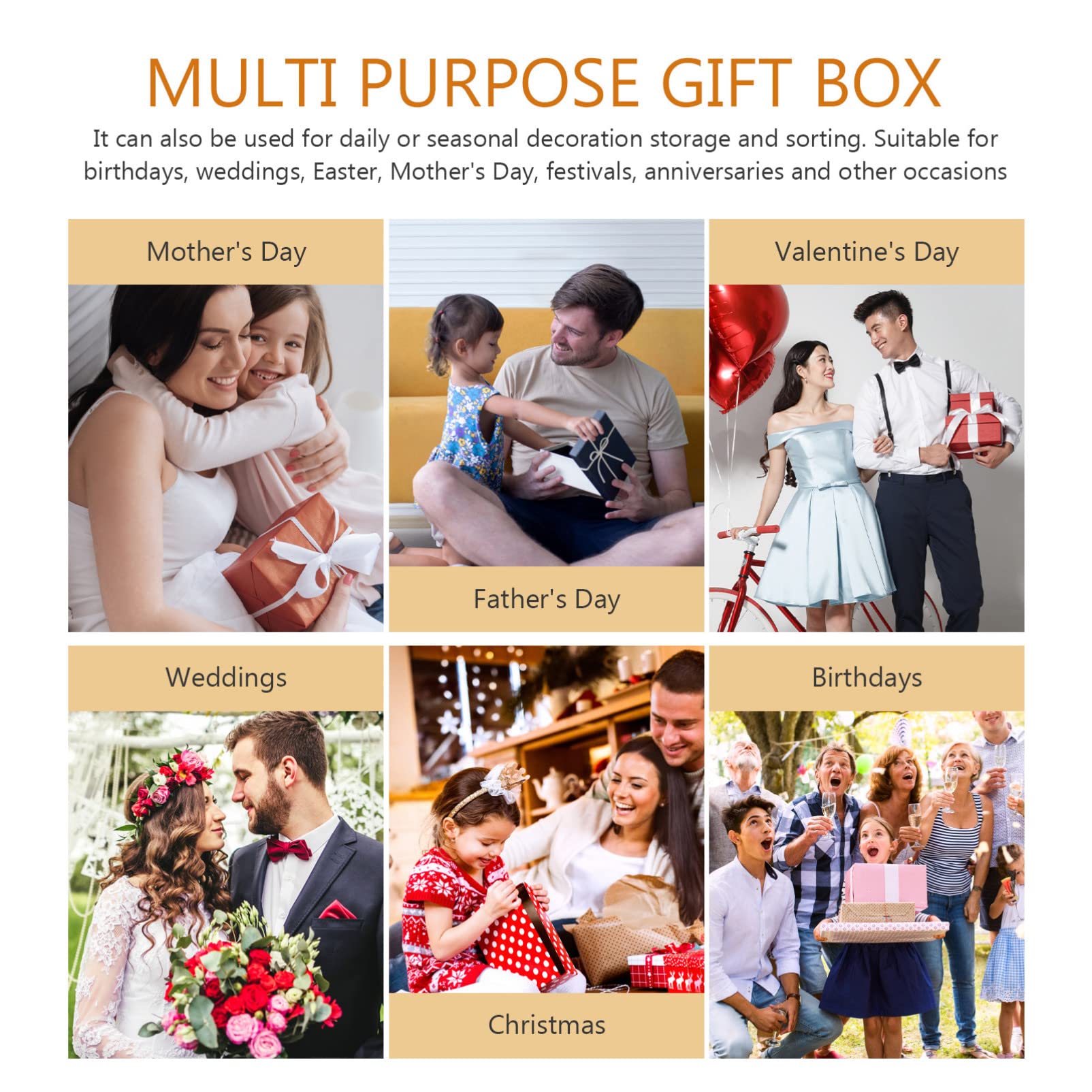 Zerodeko 10stücke Quadratische Leere Geschenkboxen Geschenkkartons Verpackungskartons Partygeschenkkörbe Geschenkschachteln für Geburtstage Hochzeiten Süßigkeiten Schmuck Kleine