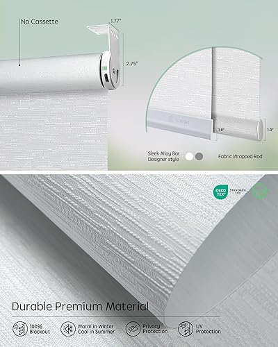 Miniatura 31 de Yoolax Persianas motorizadas con control remoto, persianas inteligentes opacas para ventanas, persianas enrollables motorizadas, persianas Tela