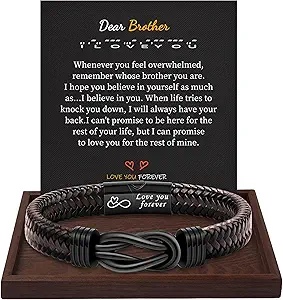Inspirational Gifts for Men Morse Code Bracelets Mens Bracelets Graduation Gifts for Him Fathers Day Adjustable Leather Bracelet Motivational Birthday Annivesary Jewelry Stocking Stuffers for Men