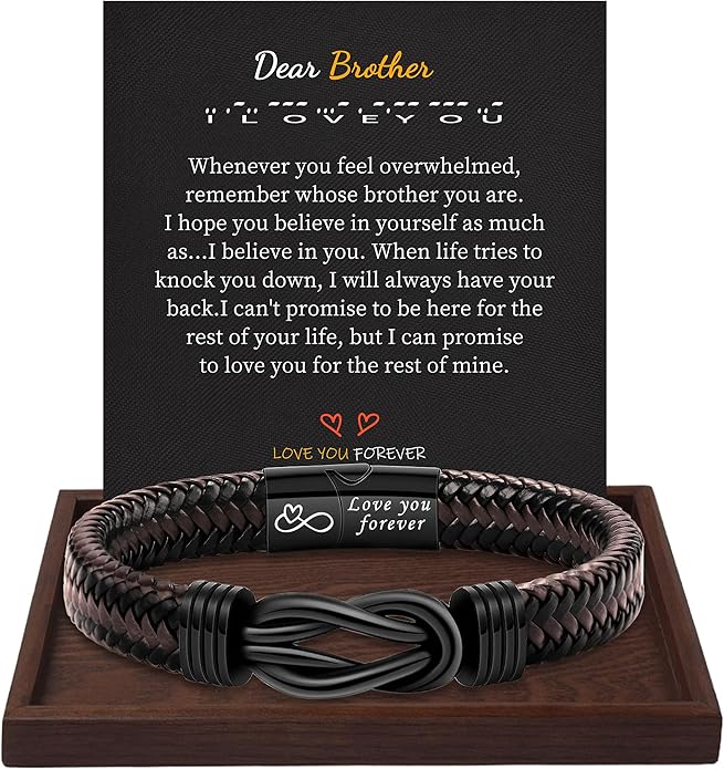 Inspirational Gifts for Men Morse Code Bracelets Mens Bracelets Graduation Gifts for Him Fathers Day Adjustable Leather Bracelet Motivational Birthday Annivesary Jewelry Stocking Stuffers for Men