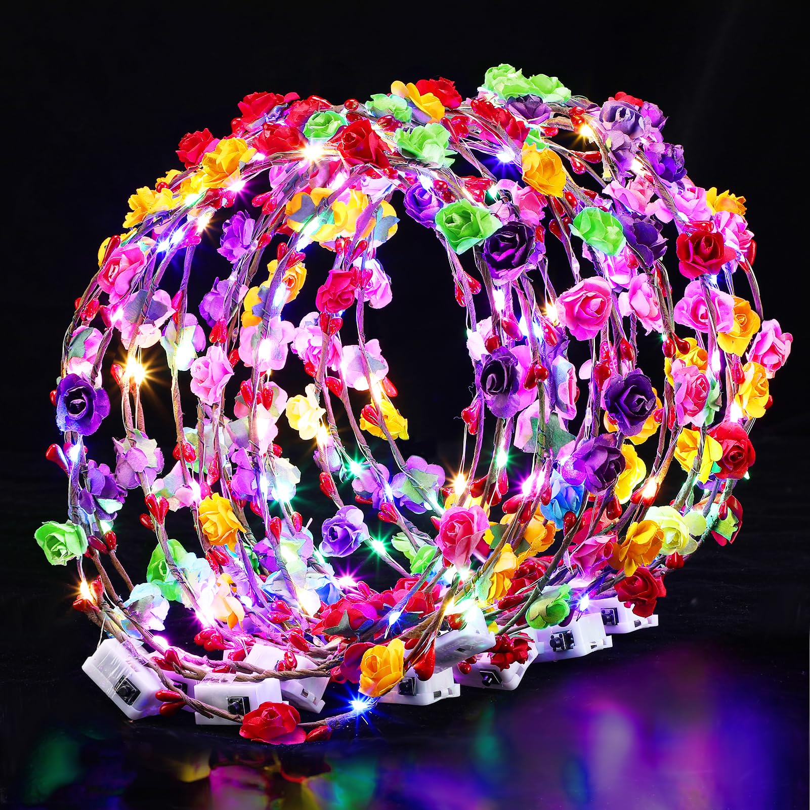 20 Pcs LED Light Up Headband for Women Wedding Beach Party Birthday Cosplay Gifts