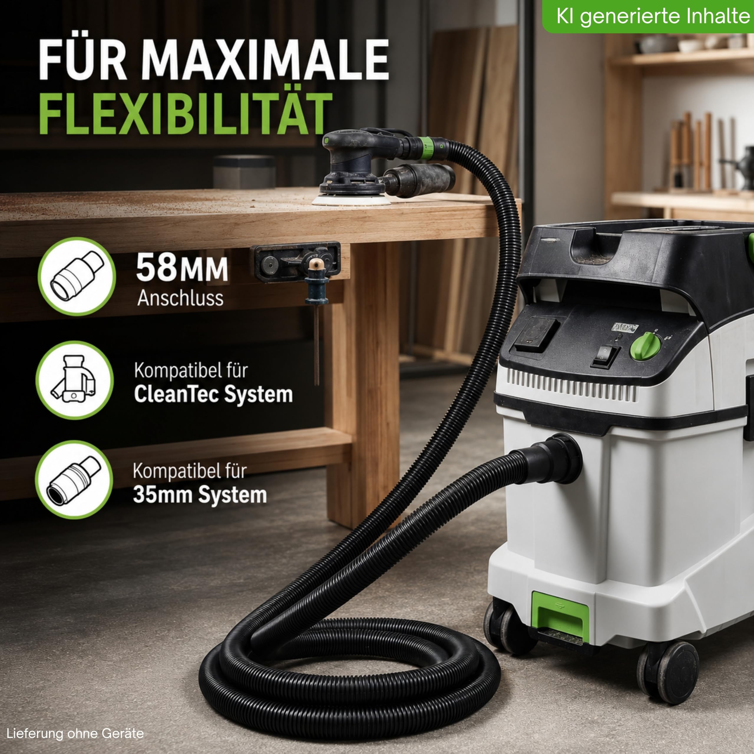 Wąż do odkurzacza pasujący do odkurzacza Festool Cleantec D27/32, 1,5 m