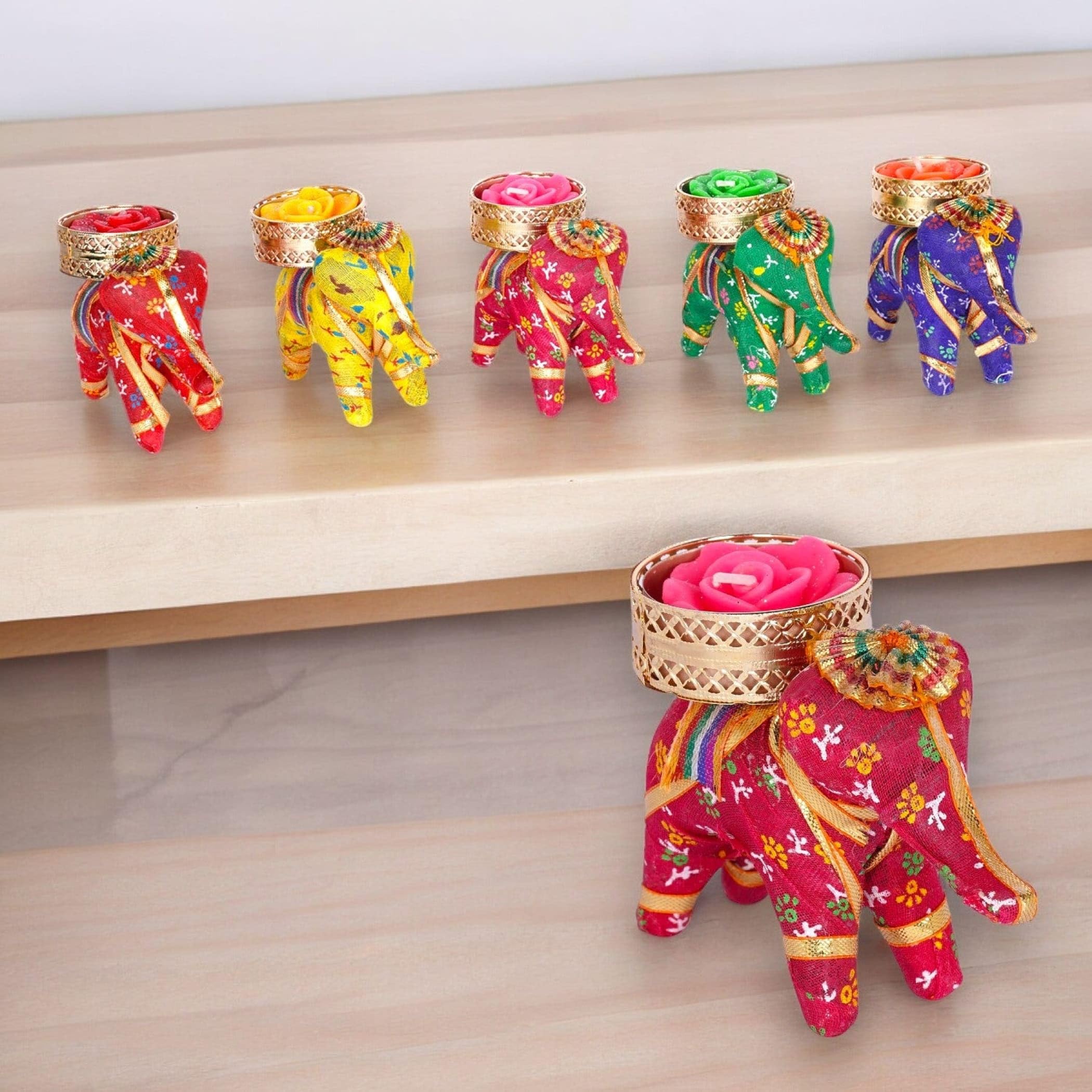 LoveNspire Elephant Tea Light Candle Holders Indian Festival of Light Decorative Candle Stand for Diwali Christmas Thanksgiving Housewarming Gift T-light Holder for Centerpiece Dining Table Home Decor