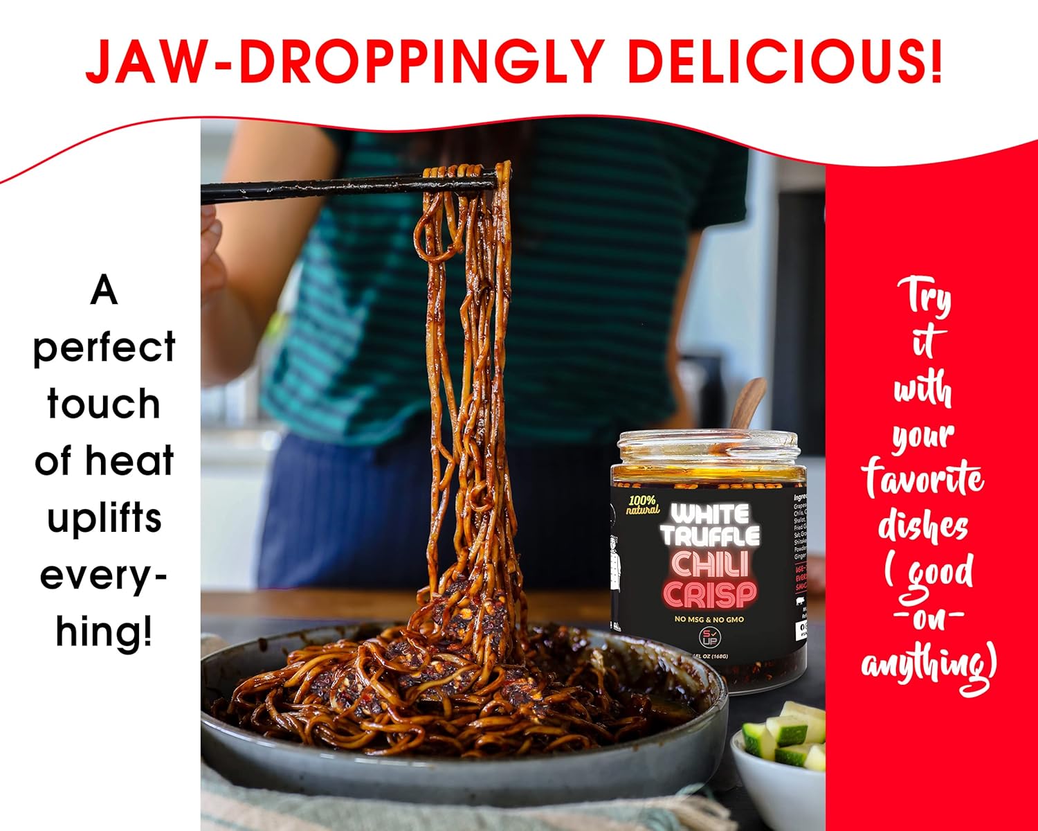 SAUCE UP ChiliCrisp artesanal 100 natural 6 onzas 13 ingredientes de