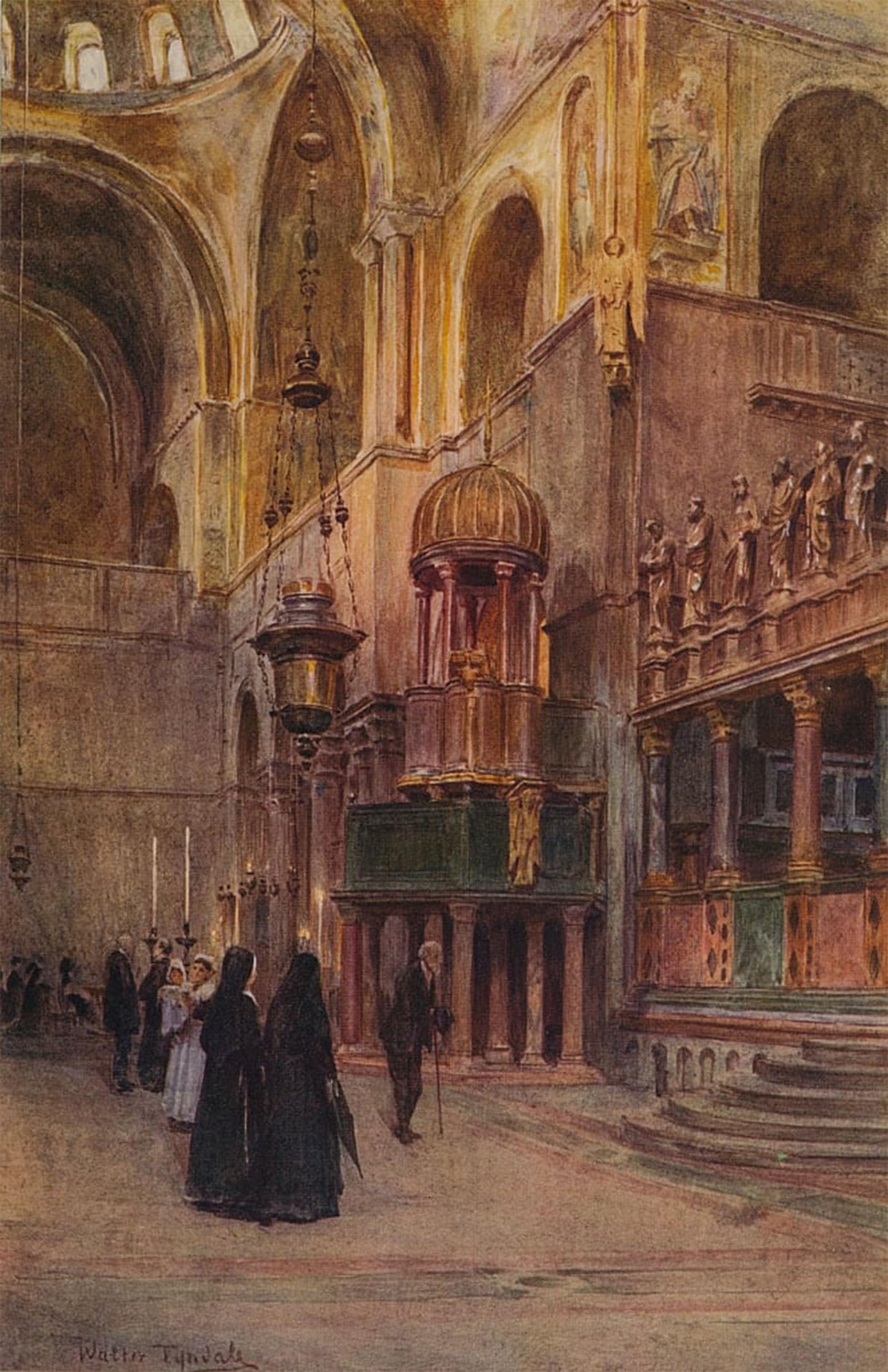 ARTXLXXBN Famous Art Print Poster Vintage Wall Art Interior of St Marks by Walter Frederick Roofe Tyndale Canvas Art Poster for Home Decor 60x90cm
