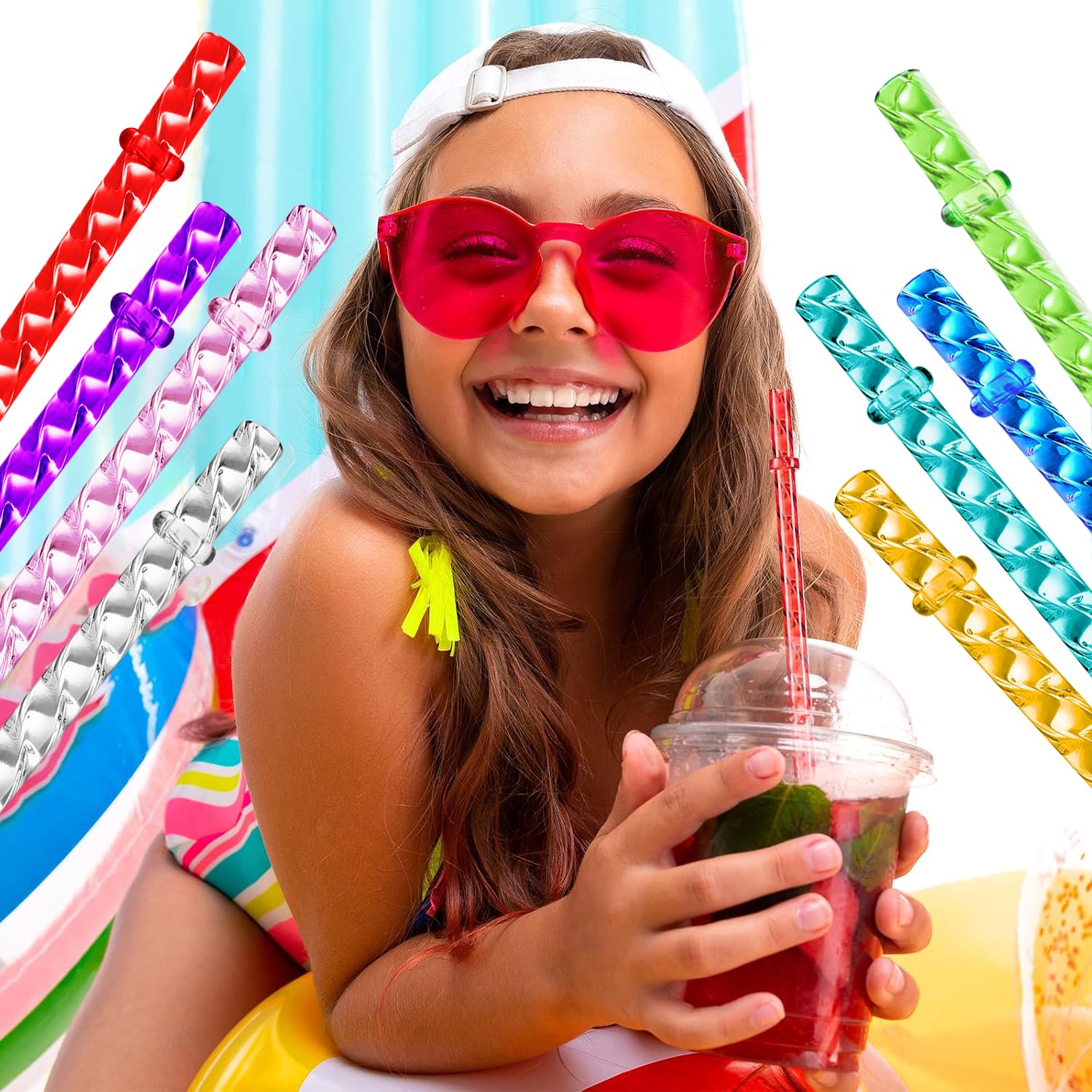 ALINK 10 cannucce trasparenti in plastica rigida Tritan da 26,7 cm, cannucce di ricambio lunghe riutilizzabili per Stanley, YETI, Starbucks, Mason Jar da 473,6 g, 590 ml, 850,5 g, con