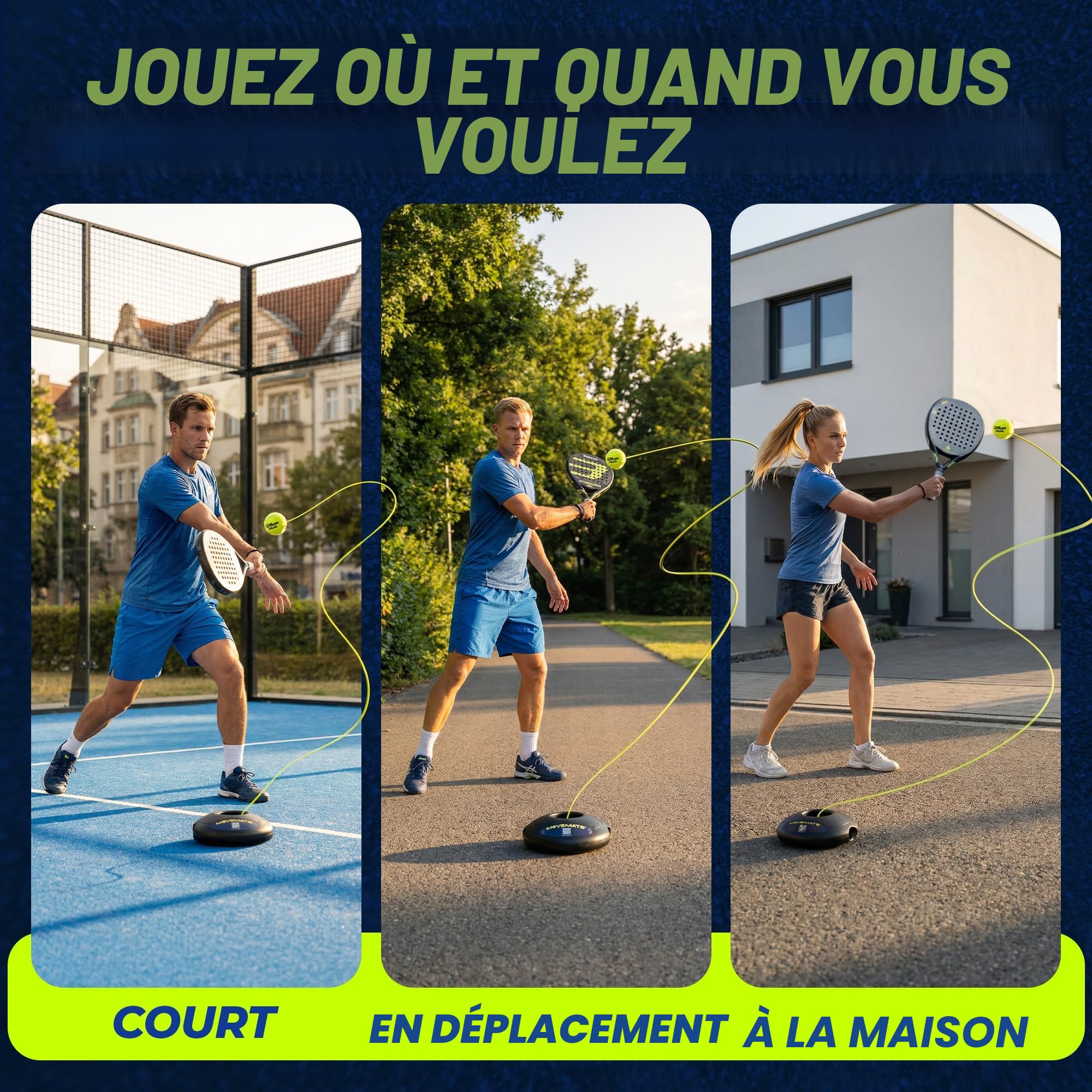 Kit D'entraînement De Football MOVEMATE – Ballon Avec Ficelle, Pour Travailler Le Contrôle, La Frappe, à L'extérieur, Jardin, Ou En Solo