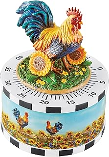 Collections Etc Country Rooster and Sunflowers Kitchen Timer