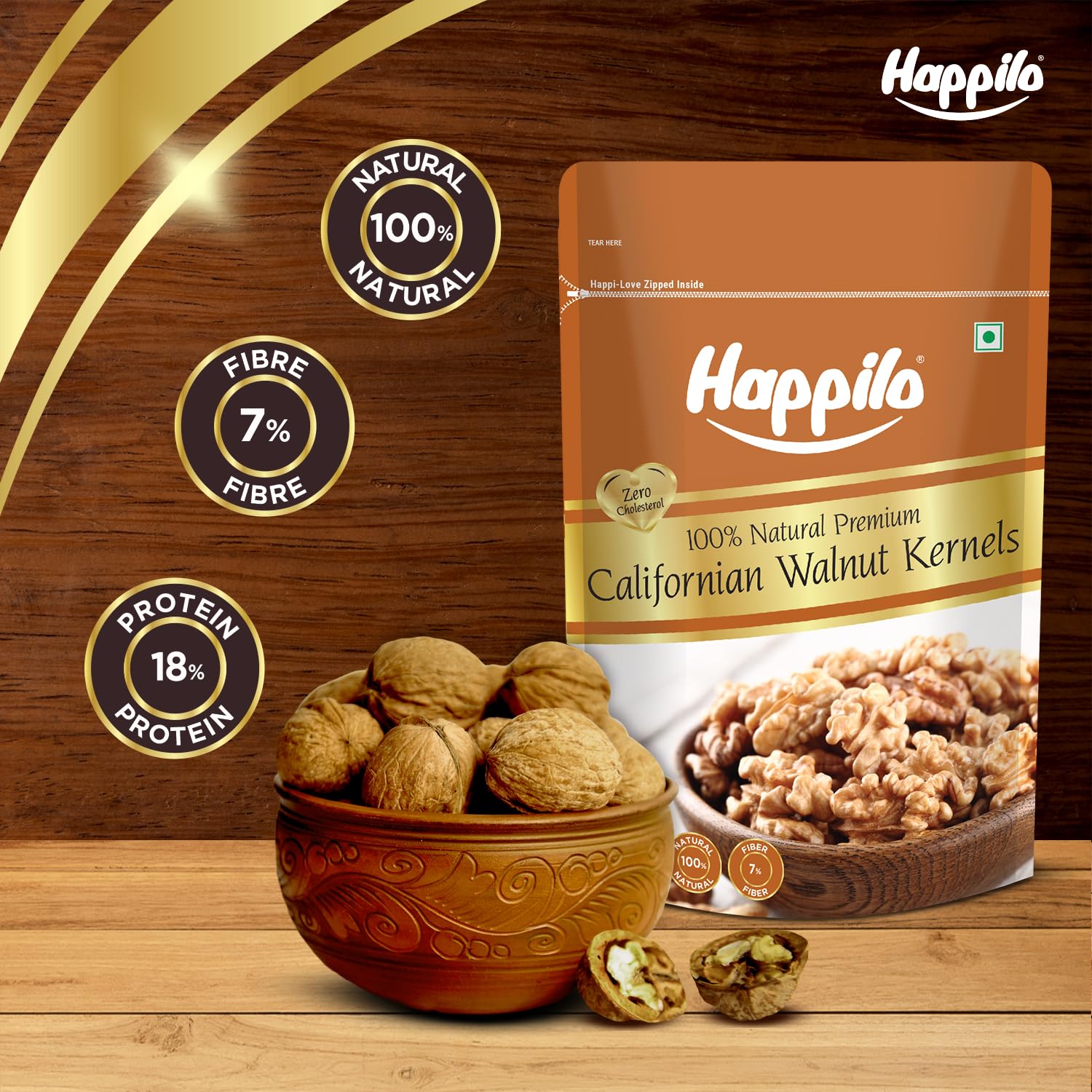 Happilo 100% Natural Californian Walnut Kernels
