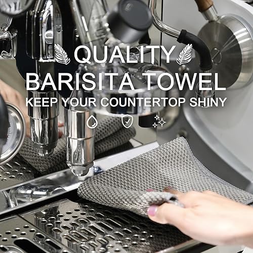 Miniatura 6 de Paquete de 12 toallas de barista, paños de microfibra para barista, accesorios de limpieza de café para máquina de espresso, varita de vapor,