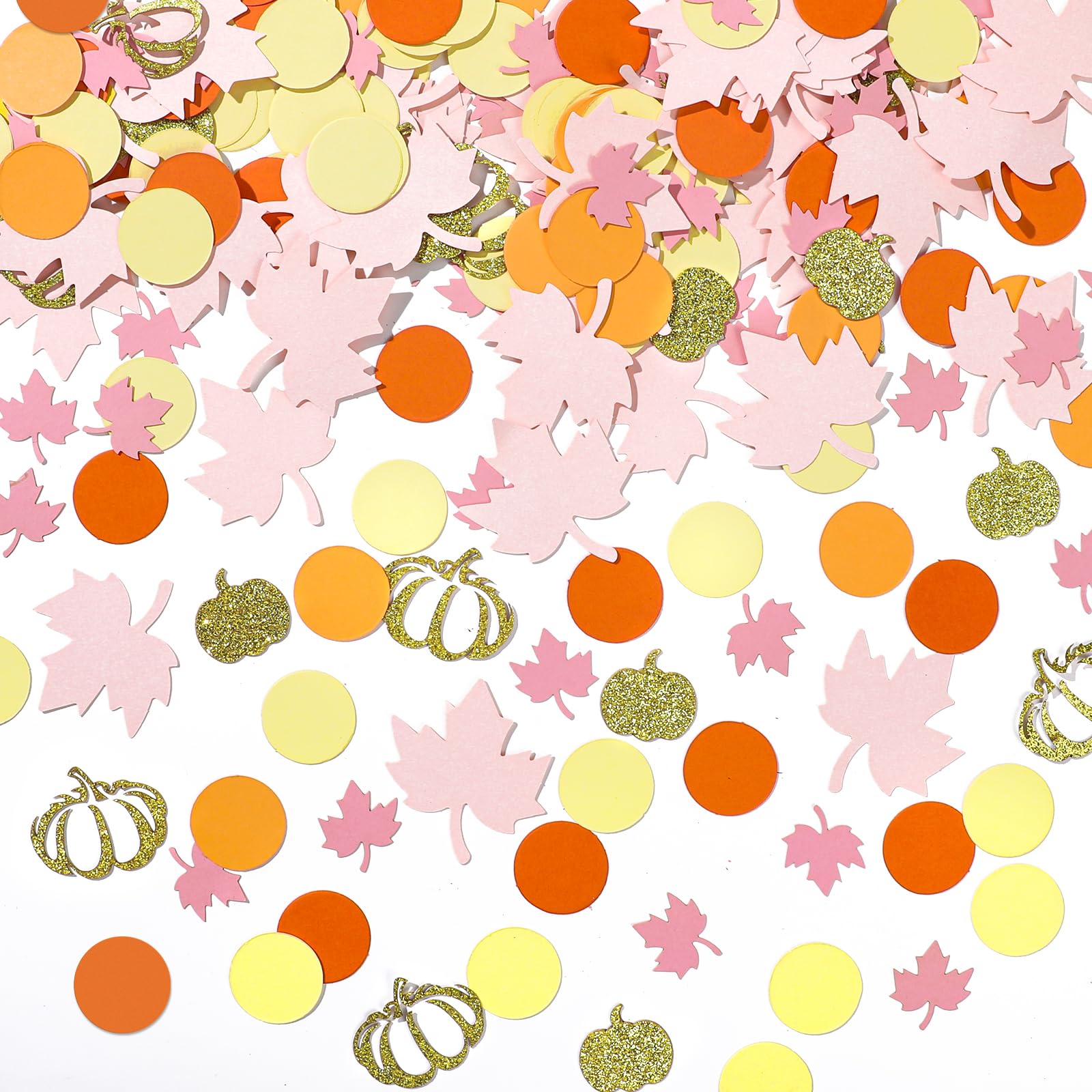 Liobelon 300 Pieces Thanksgiving Day Confetti, Orange Pumpkin Table Confetti, Confetti Scatter Decorations, Christmas Party Decor Table Scatter Confetti for Party (thanksgiving)