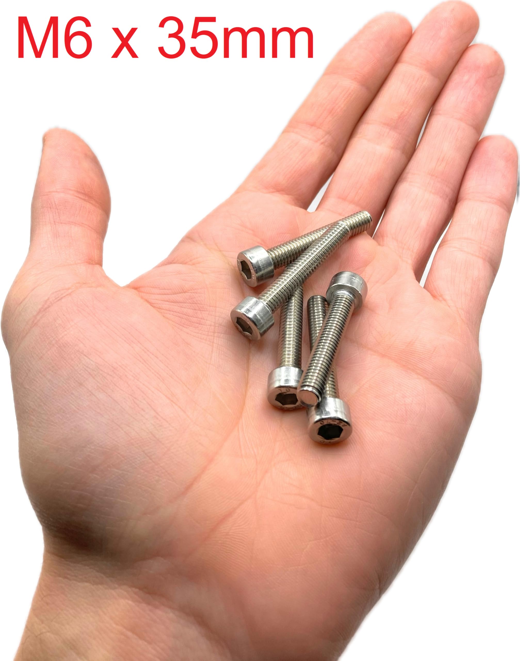 Screws Stainless Steel M6 x 35 mm Cylinder Head BTR Diameter 6 x 35 mm, A2 stainless steel, M6 x 35mm - Image 2