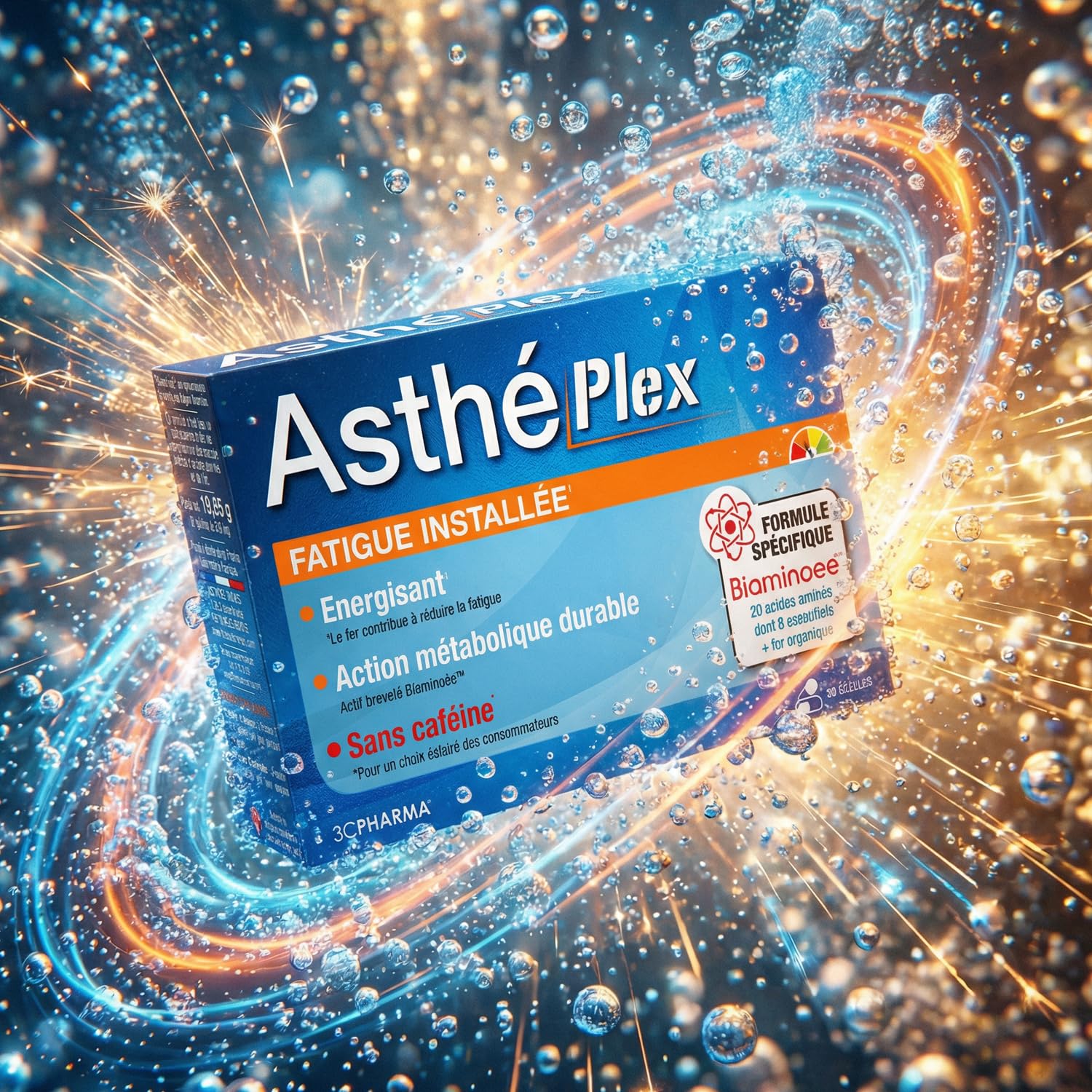 3C Pharma - Asthéplex 30 Gélules - Énergie Fatigue Fer Acides Aminés