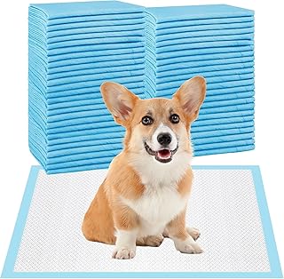 100 Stück Trainingspads für Hunde, 45 x 60cm Welpen Unterlagen, Matten für Hunde und Welpen, Welpenunterlagen, Auslaufsicheres Design mit schnell trocknender Oberfläche, Blau