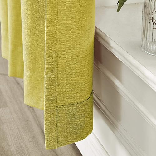 Miniatura 134 de Frelement Cortinas plisadas de lino de algodón extra anchas para oscurecer la habitación, 120 pulgadas de ancho x 96 pulgadas de largo, cortinas