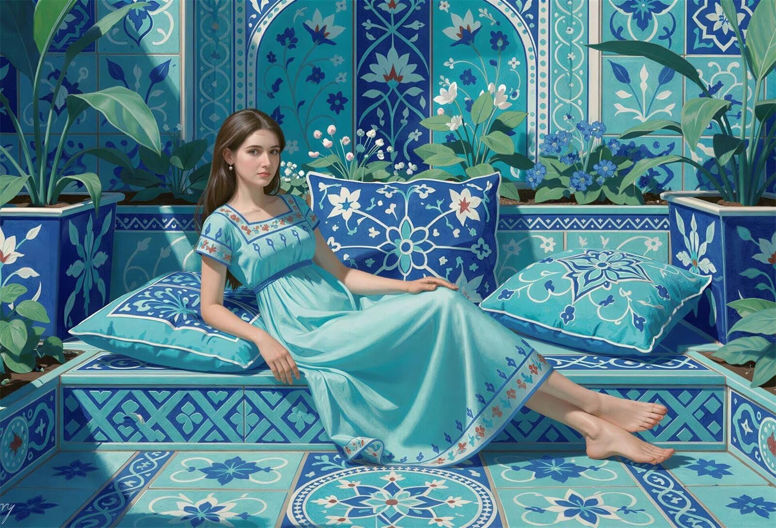 Puzzle 2000 Piezas Adultos Jardín mediterráneo, Rompecabezas Adultos Dificil 100x70cm, Estimula la Concentración y Antiestrés, Juego de Habilidad para Toda la Familia