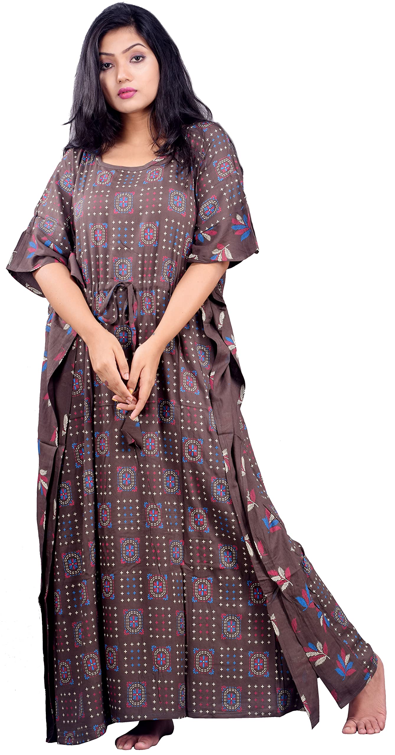 CLYMAA Women Long Cotton 4XL Size Kaftan/Kaftan Nighty/ Maternity wear