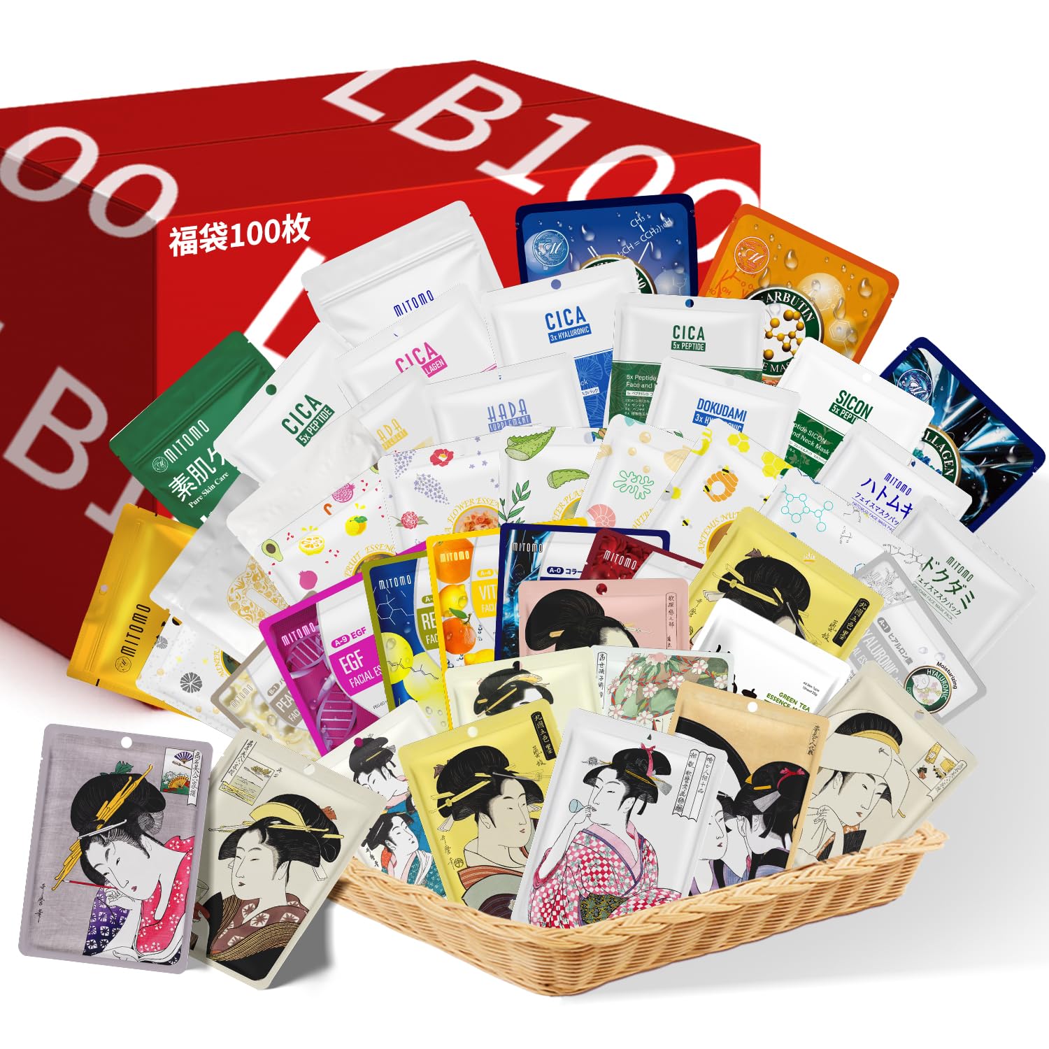 Amazon.co.jp: MITOMO LIFE 最強コスパ フェイスパック 福袋 100枚