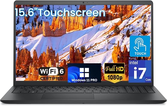 Dell 15 Touchscreen Laptop, Intel 10-Cores i7-1355U, 16GB DDR5, 512GB SSD