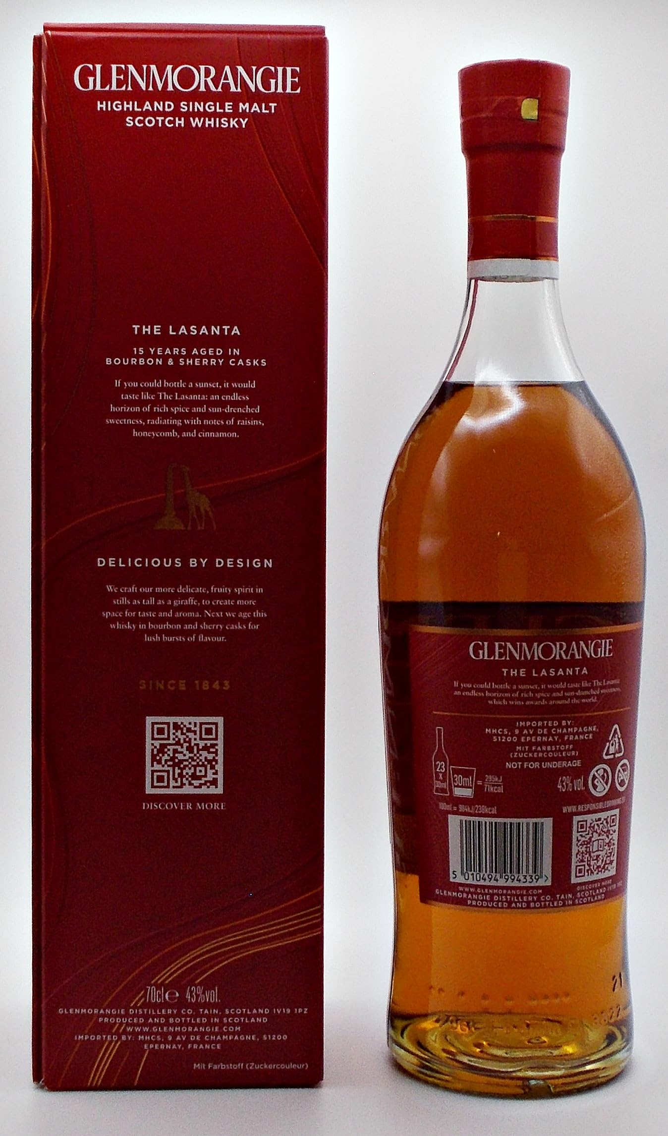 Glenmorangie Lasanta 15 Jahre Single Malt Whisky + 8 Edelschokoladen 8 Sorten Genießer Set Männergeschenke Geschenk Idee Whisky mit Schokolade genießen
