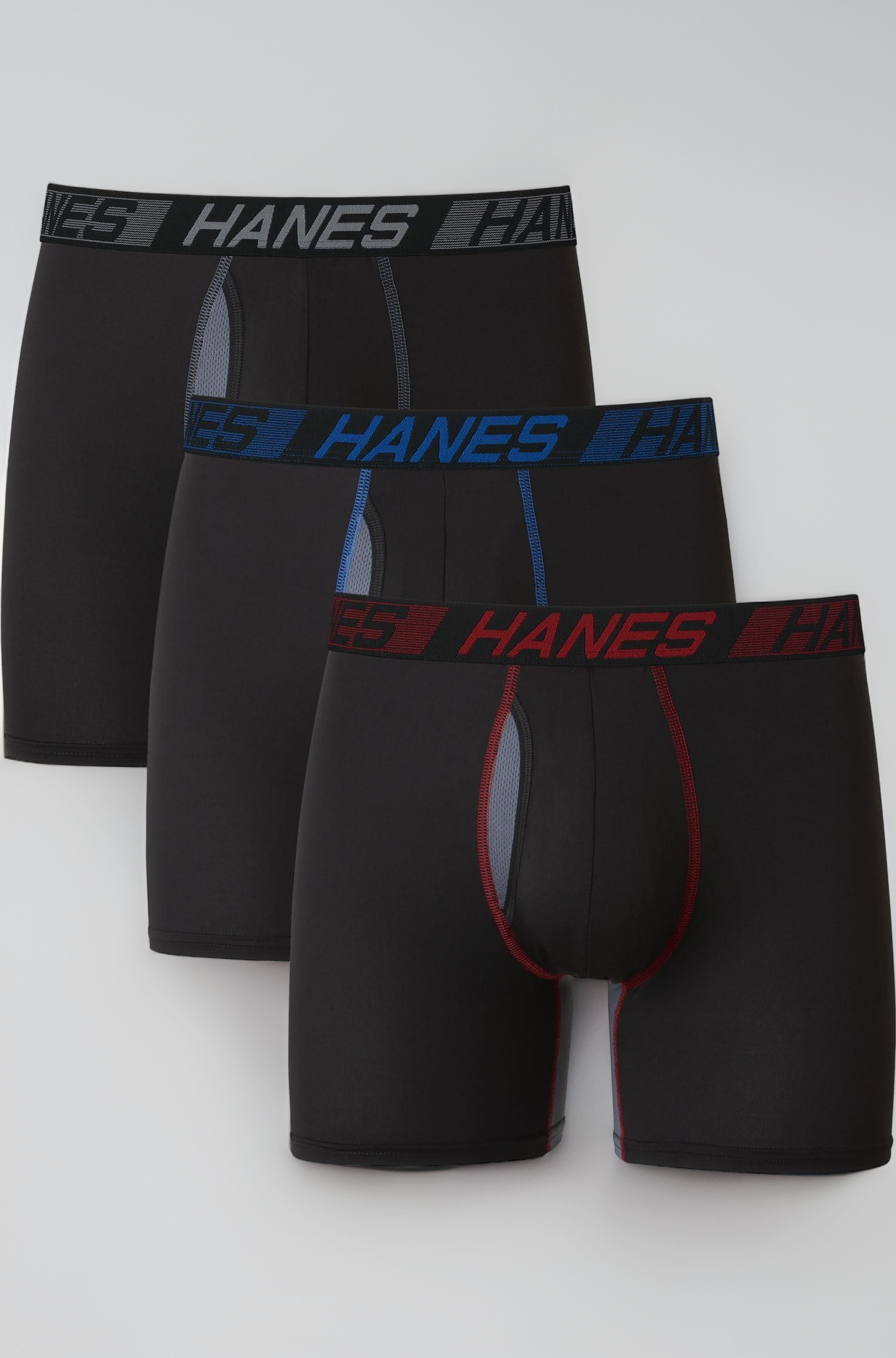 Hanes X-Temp Total Support Pouch Men's Underwear Boxer Briefs, Anti-Chafing, Moisture Wicking Underwear, 3-Pack, Size