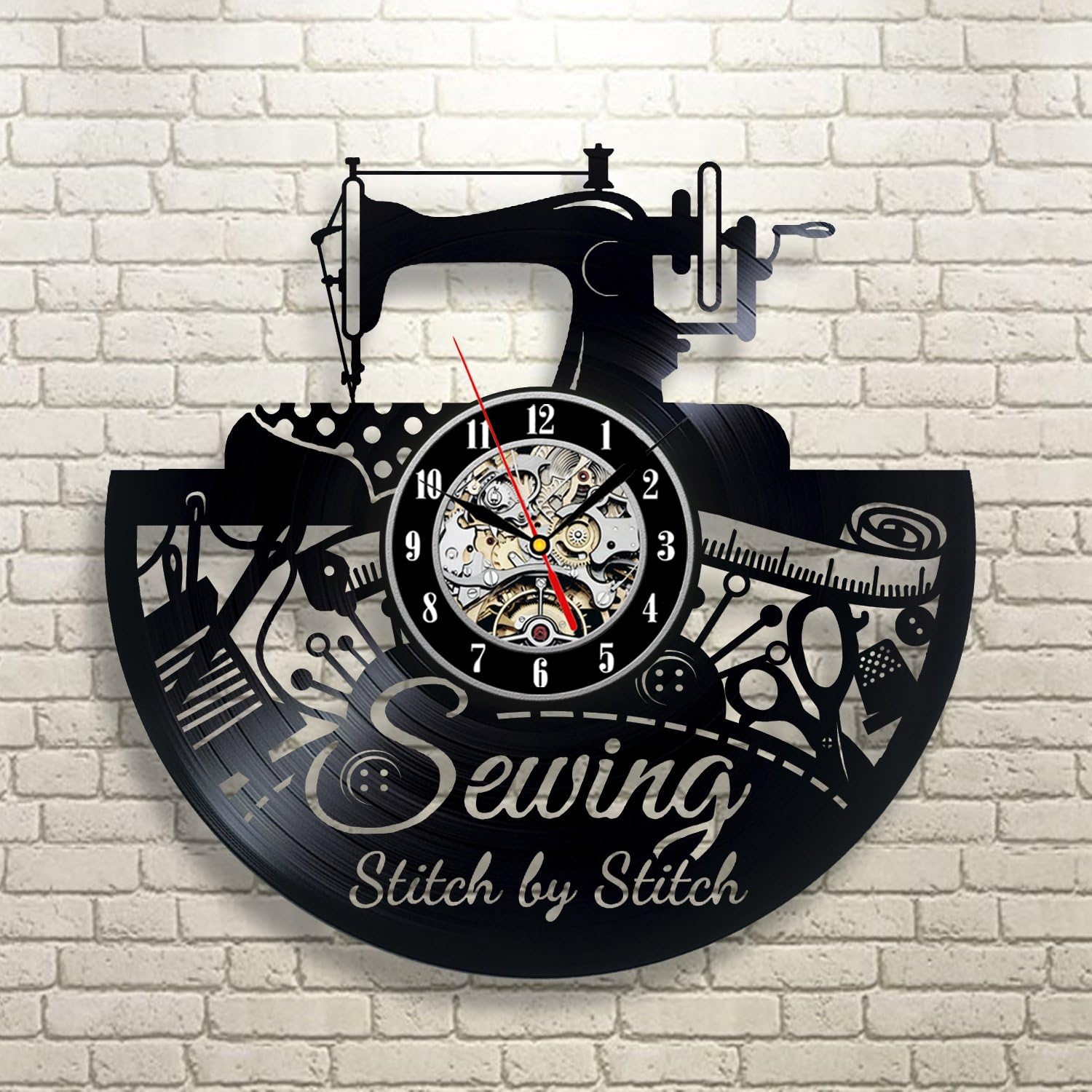 Gullei.com Sewing Theme Vinyl Record Wall Clock Gift for Taylor