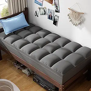 ABENE Mattress Topper Twin XL for Back Pain Relief, Extra Thick Mattress Pad Pillowtop, Soft Mattress Protector Cover with 8"-21" Deep Pocket, Overfilled Down Alternative Filling (Gray, Twin XL)
