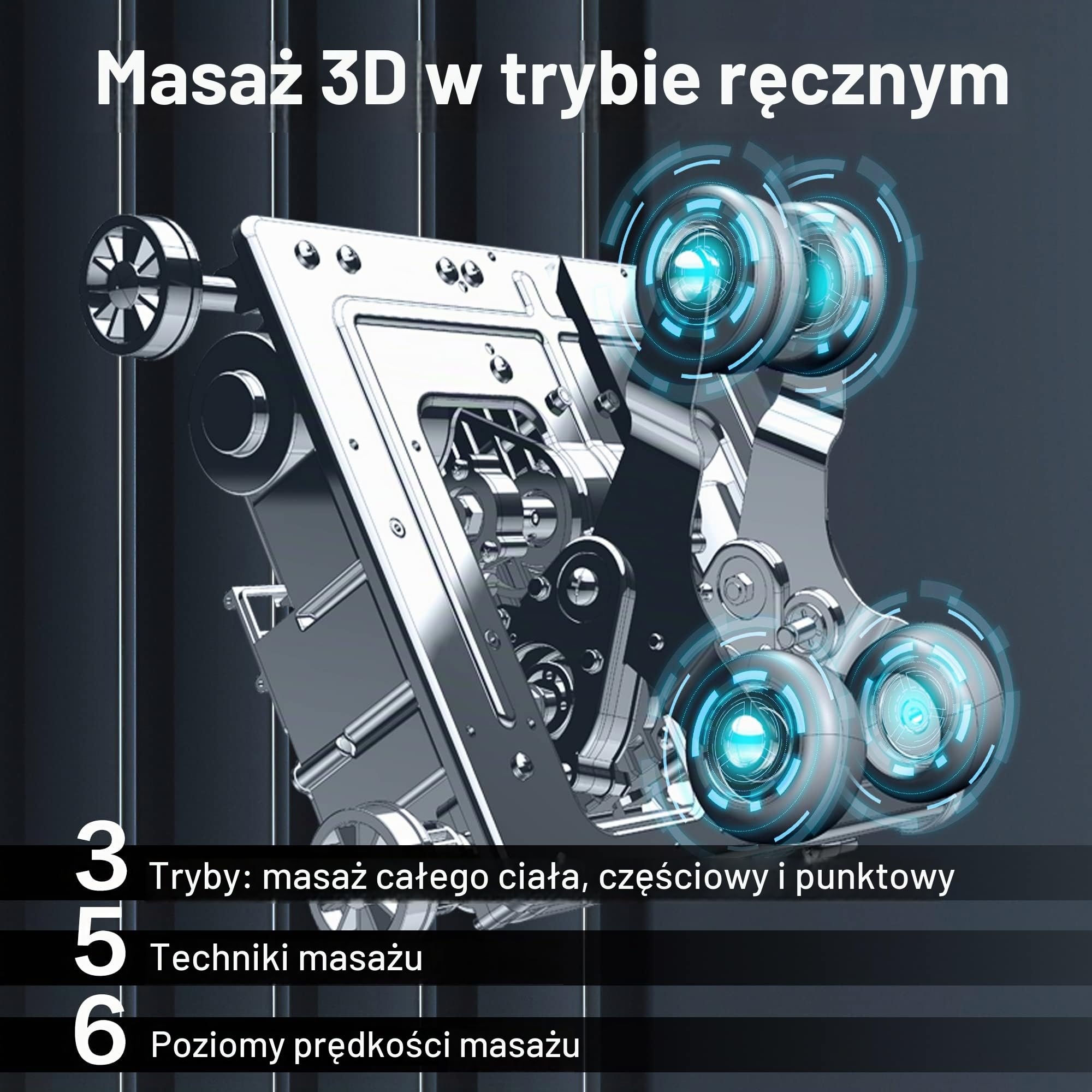 ROTAI Fotel do masażu z funkcją ogrzewania -Shiatsu Zero-Gravity, fotel do masażu całego ciała, robot 3D z szyną SL fotel relaksacyjny Bluetooth