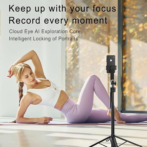 Extendable Auto Face Tracking Tripod, 360 Rotating Tripod, 70 Selfie Sticks,Both Auto or Manual Moving Control, Smart Cameraman Shooting for Video, Vlog, Live Stream