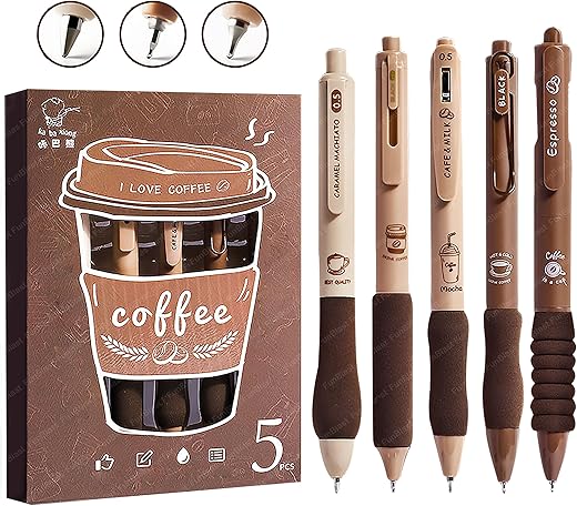 FunBlast Gel Pens for Writing, 5 Pcs Gel Pen with Comfortable and soft Grip for Smooth Writing, Kawaii Pens, Stationery for School & Office,…