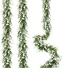 RECUTMS Faux Eucalyptus Garland Plant Fake Vines, Artificial Hanging Eucalyptus Leaves Greenery Vines for Wedding Backdrop Arch Wall Party Home Bedroom Decor Indoor Outdoor(White)