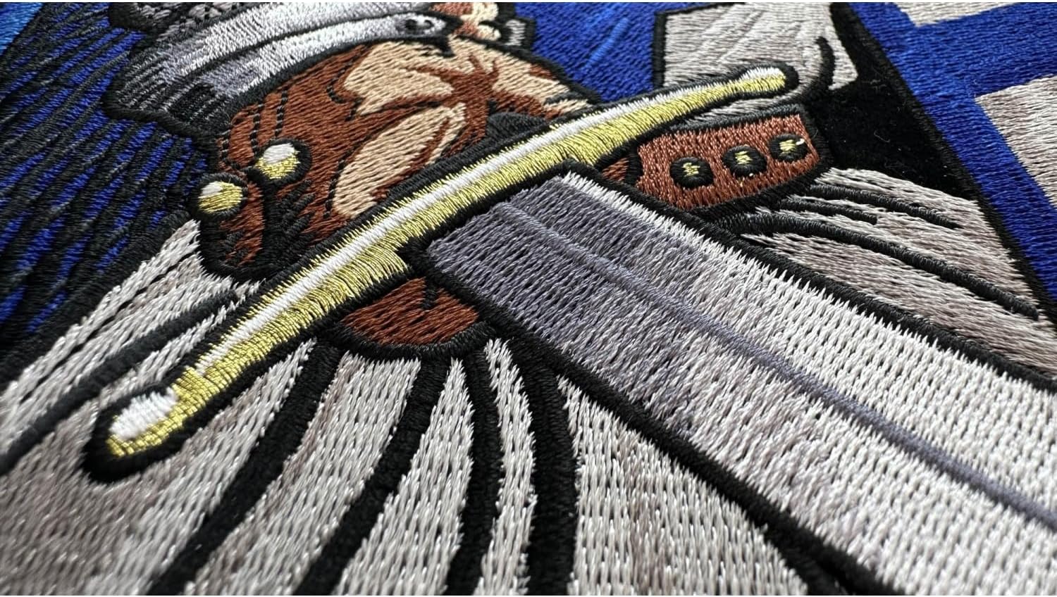 Blue Caped Knight with Sword Patch, Large Christian Back Patches (PL6361)