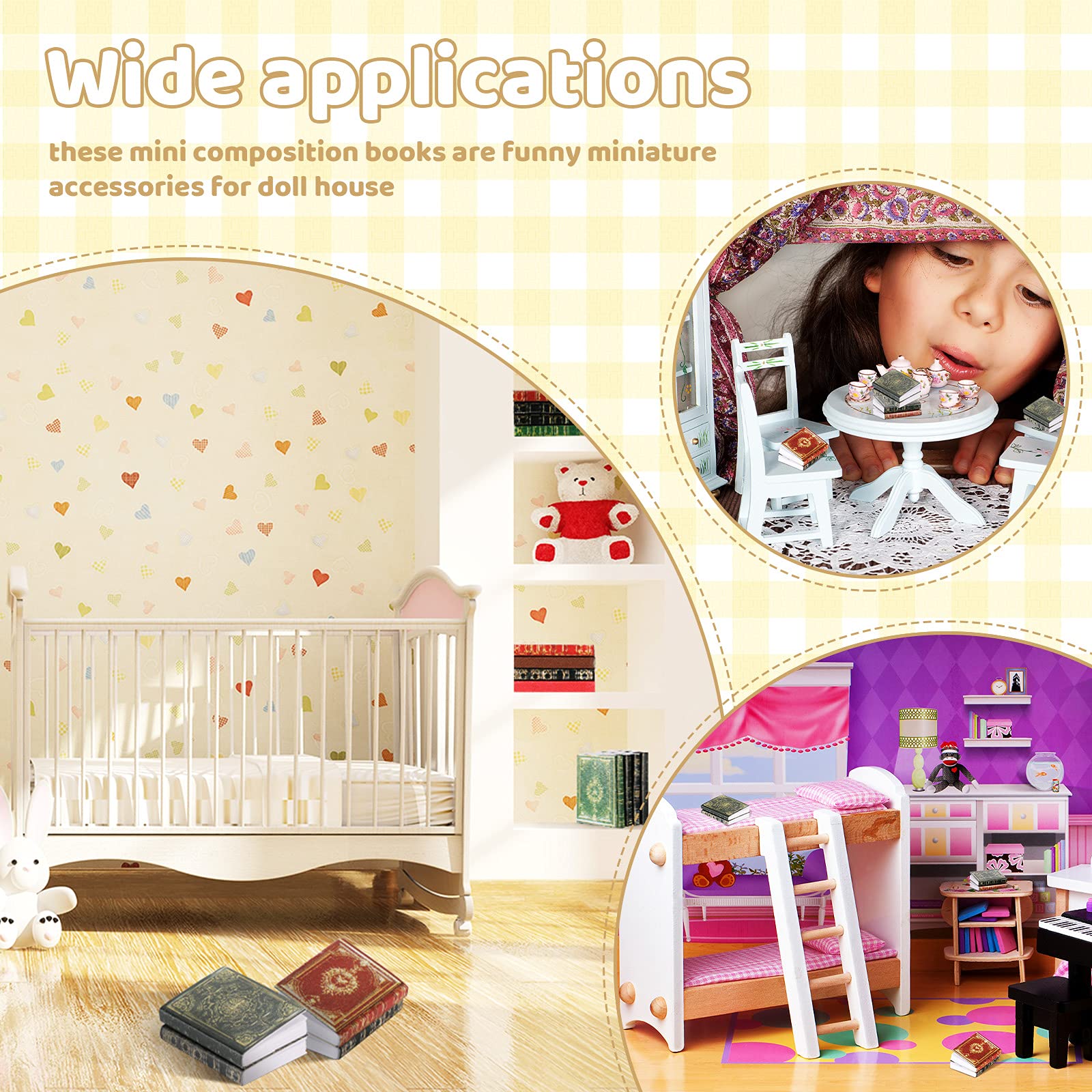 30 piezas a escala 1:12 en miniatura para casa de muñecas, libros surtidos de miniaturas atemporales, accesorios de modelo de casa de muñecas, suministros de juguetes para casas de muñecas de niños y 7