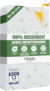 Utopia Bedding Matratzenschoner 140 x 200 x 30 cm Wasserdicht, Viskose Premium Matratzenauflage, Oeko-Tex Zertifiziert, Atmungsaktive, Matratzenschutz, Rundum Elastisch