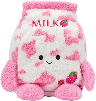 BumBumz 12-inch Plush - Sunday Strawberry Milk Collectible Stuffed Toy - BreakfastBumz Series