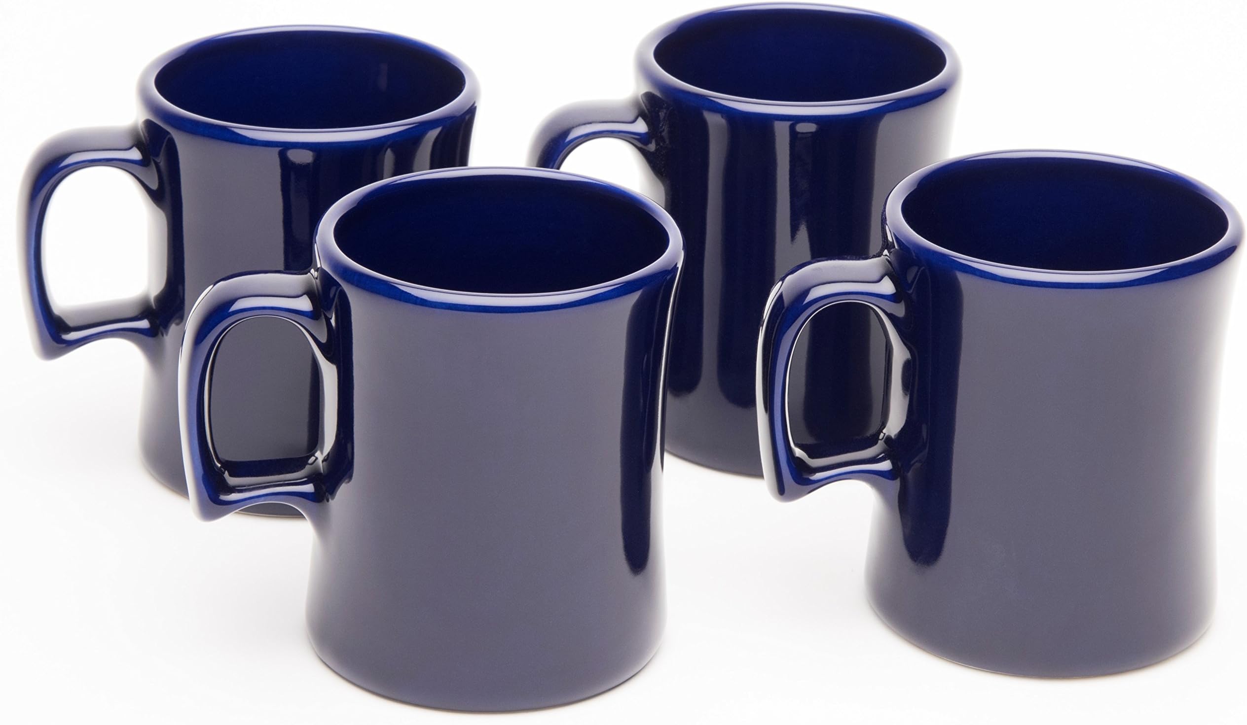 Ceramic "Texas Tea Cup" Coffee Mug, Made in USA, Cobalt Blue, 16 oz - Pack of 4