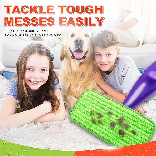 Miniatura 6 de DR DAPPER Almohadilla de fregona reutilizable compatible con mopa Swiffer WetJet, paquete de 4 almohadillas de repuesto de chorro húmedo,