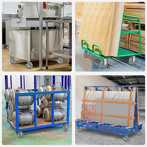 Miniatura 5 de Ruedas industriales de 4 x 2 pulgadas, rueda de goma termoplástica (banda de rodadura plana), rodamiento de rodillos de 12 pulgadas, capacidad de