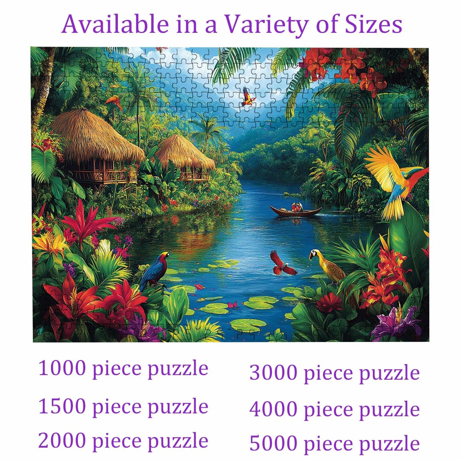 Puzzle lago Animali(2), Puzzle Adulti 5000 pezzi, Puzzles Legno con Squisita Scatola di Imballaggio, Rompicapo per Esperti con Incastro Perfetto, Stampa Alta Definizione, Regalo per Adulti W3H-888