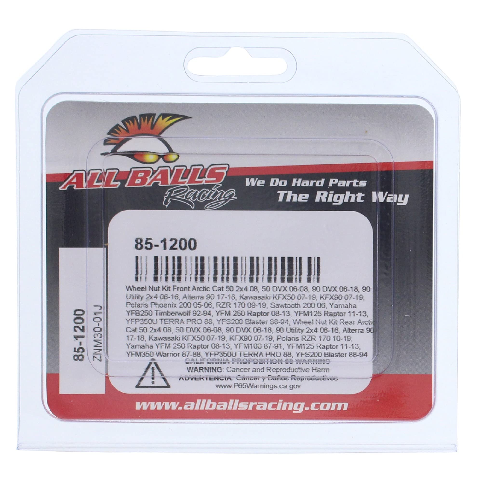 37×50 39×50 All Balls Racing 85-1200 Wheel Nut Kit Compatible with