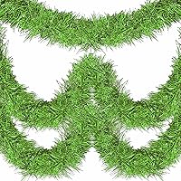 Vista 15 de Guirnalda de flecos de papel de aluminio de Navidad de 25 pies con borlas metálicas para colgar en la pared, telón de fondo para flotadores