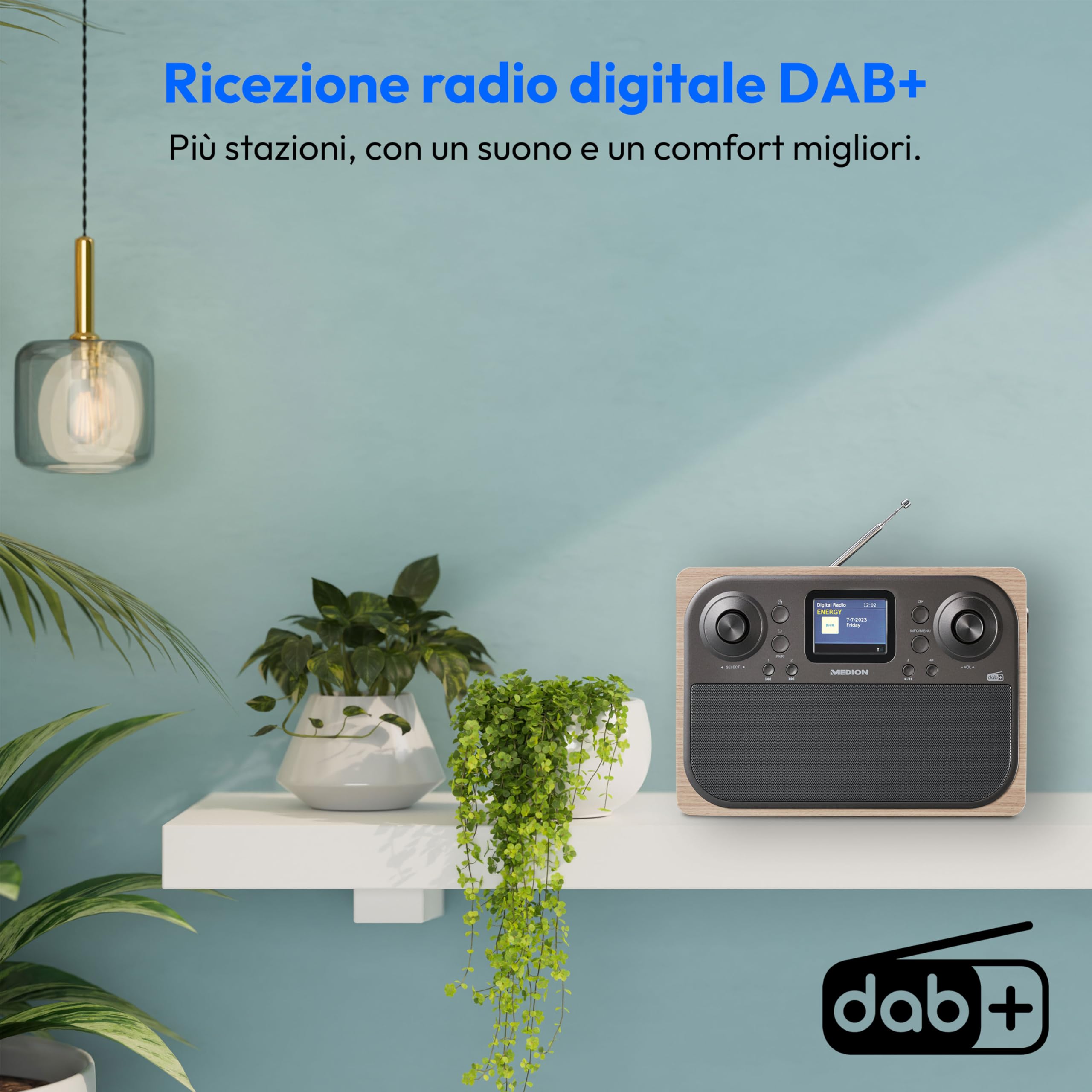 Radio Da Cucina MEDION P66750 Con DAB+, FM, Bluetooth, Timer E LED - Da Sottopensile O Tavolo, Bianca - Foto 3