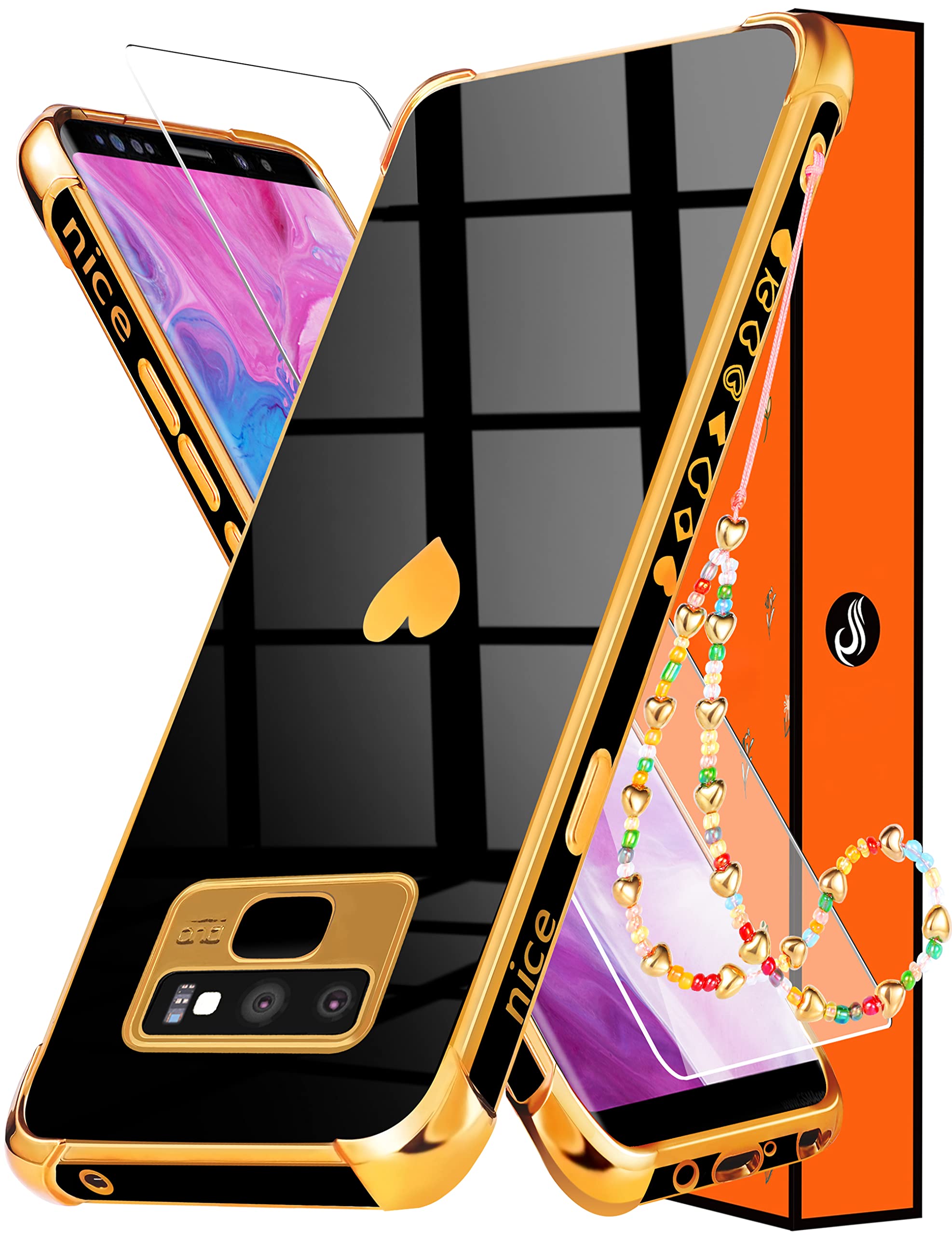 Coque Galaxy Note 9 mignon esthétique fille avec protection écran antichoc - 7
