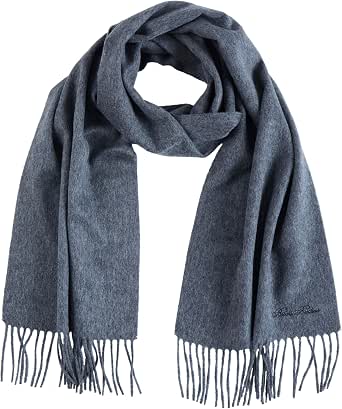 Brooks Brothers Wool and Cashmere Woven Solid Scarf with Twisted Fringe - Men's Luxury Winter Scarf