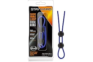 Stay Hard Silicone Double Lasso Loop C Ring and Ball Cinch