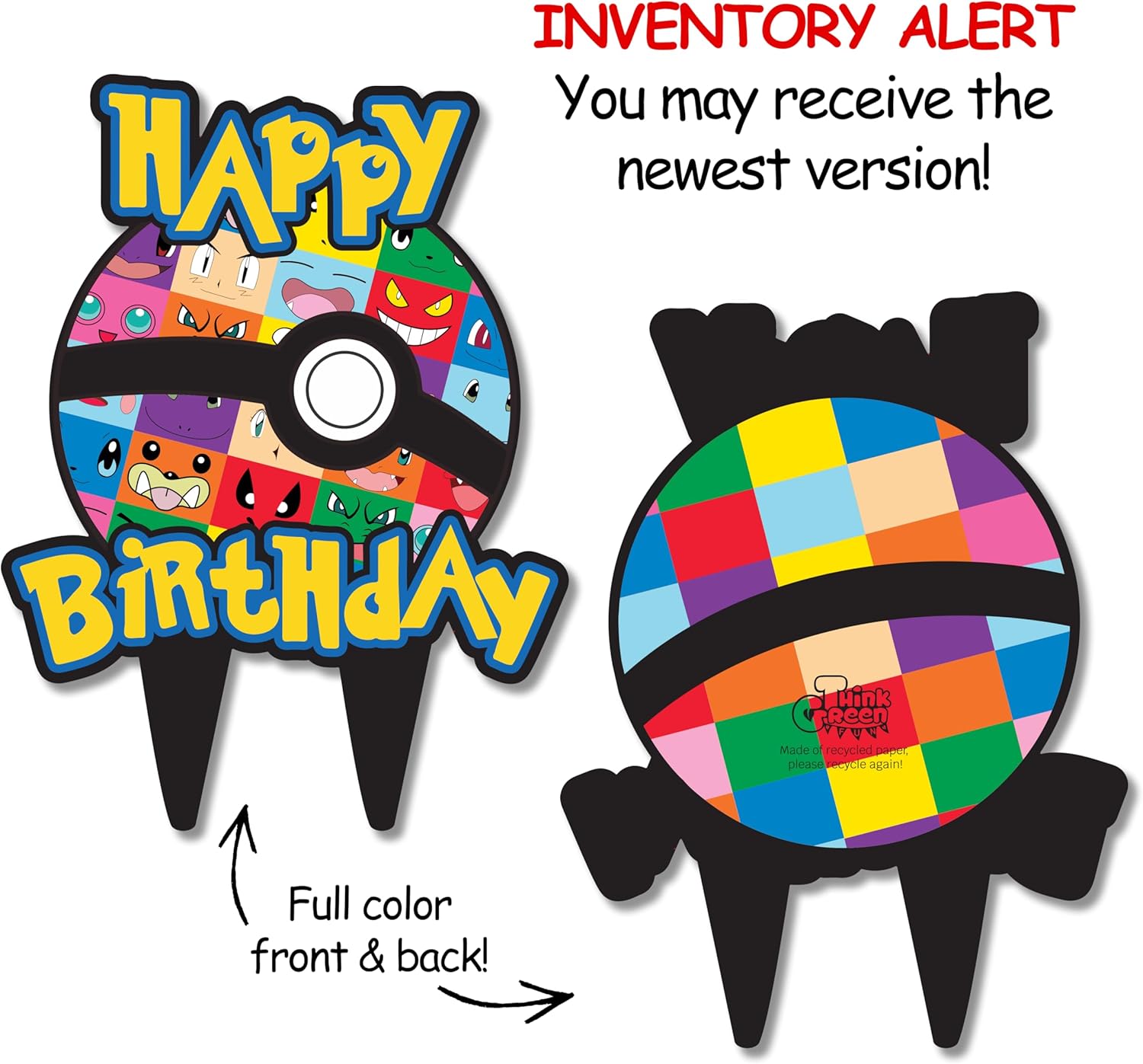 Anime Cartoon Birthday Cake Topper Birthday Poke Mon Party Decorations