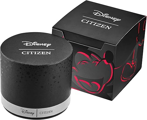 Miniatura 6 de Citizen Eco-Drive Mickey Mouse Fiesta Black IP Reloj de acero inoxidable con fecha de 2 manecillas, luminoso, 1.575 in (modelo AU1095-57W), Negro -,