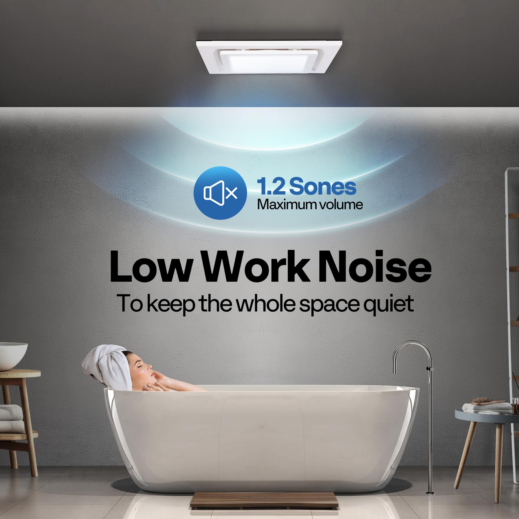VIVOHOME Wentylator Wyciągowy 280m³/h z 3 Trybami LED | Cicha Praca 1,2 Sone, Panel Sufitowy 300mm, Do łazienek, Toalet i Strychów