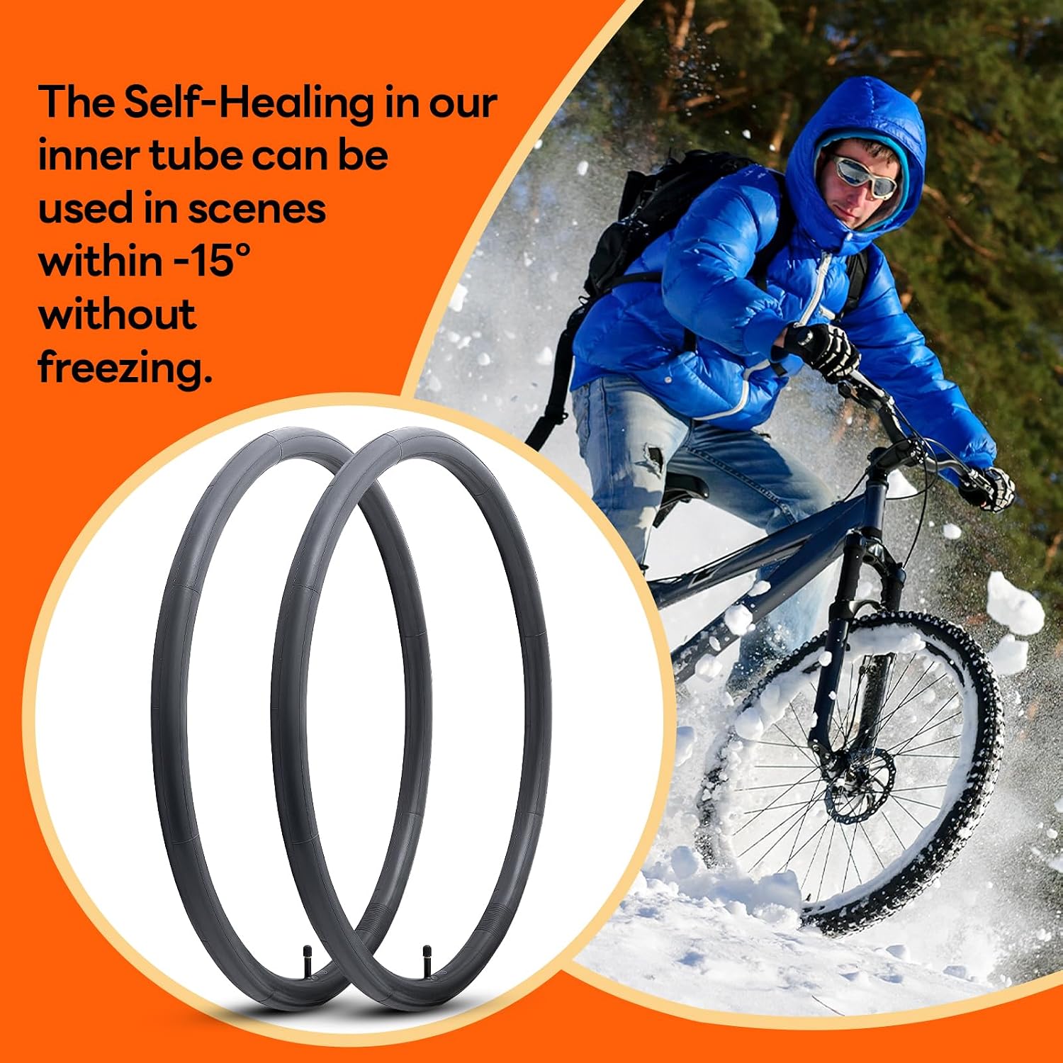 2-PCS 28"/29" Self Sealing Bike Tubes AV32mm 29x2.125/2.2/2.25/2.3/2.35/2.4 Super Automatic Repair Puncture Resistant 28/29 x 2.125-2.40 Bicycle Tire Tubes Schrader Valve