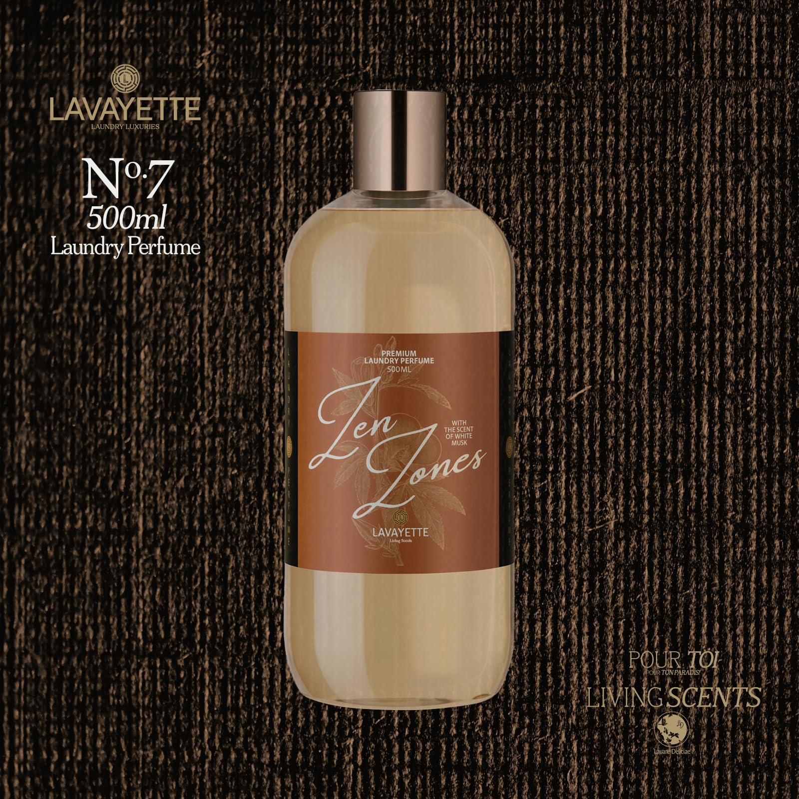 Premium-Wäscheparfüm - Zen Zones/White Musk - Duft für Kleidung, Bettwäsche, Leinen - Geruchsentferner, Wäscheduft - Geeignet für Handwäsche & Waschmaschine - 500 ml